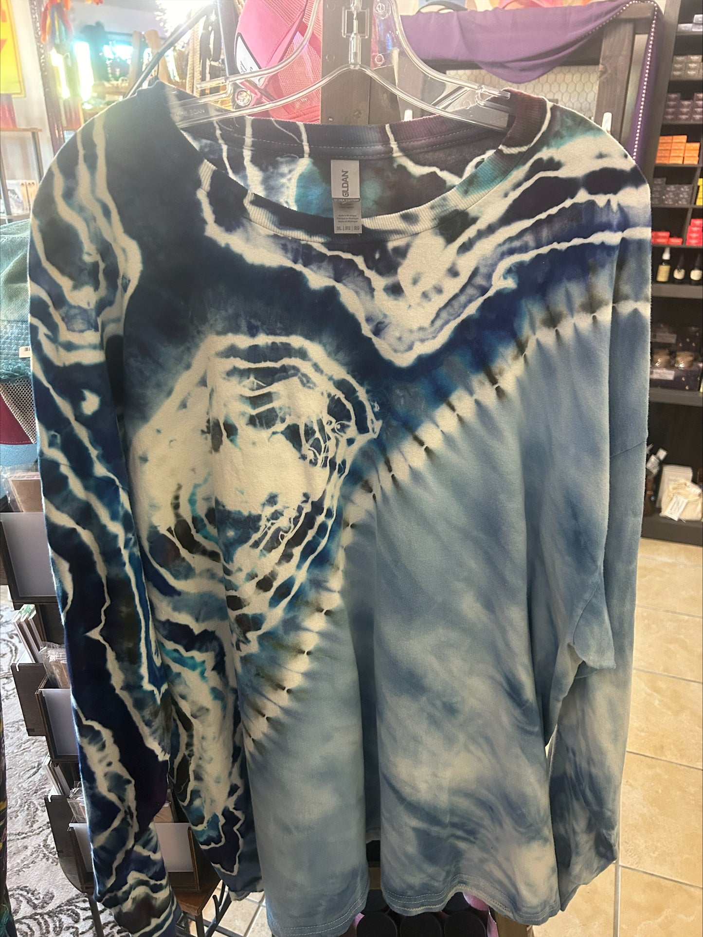 Tie Dye Long-Sleeved T-Shirt-Size 3X