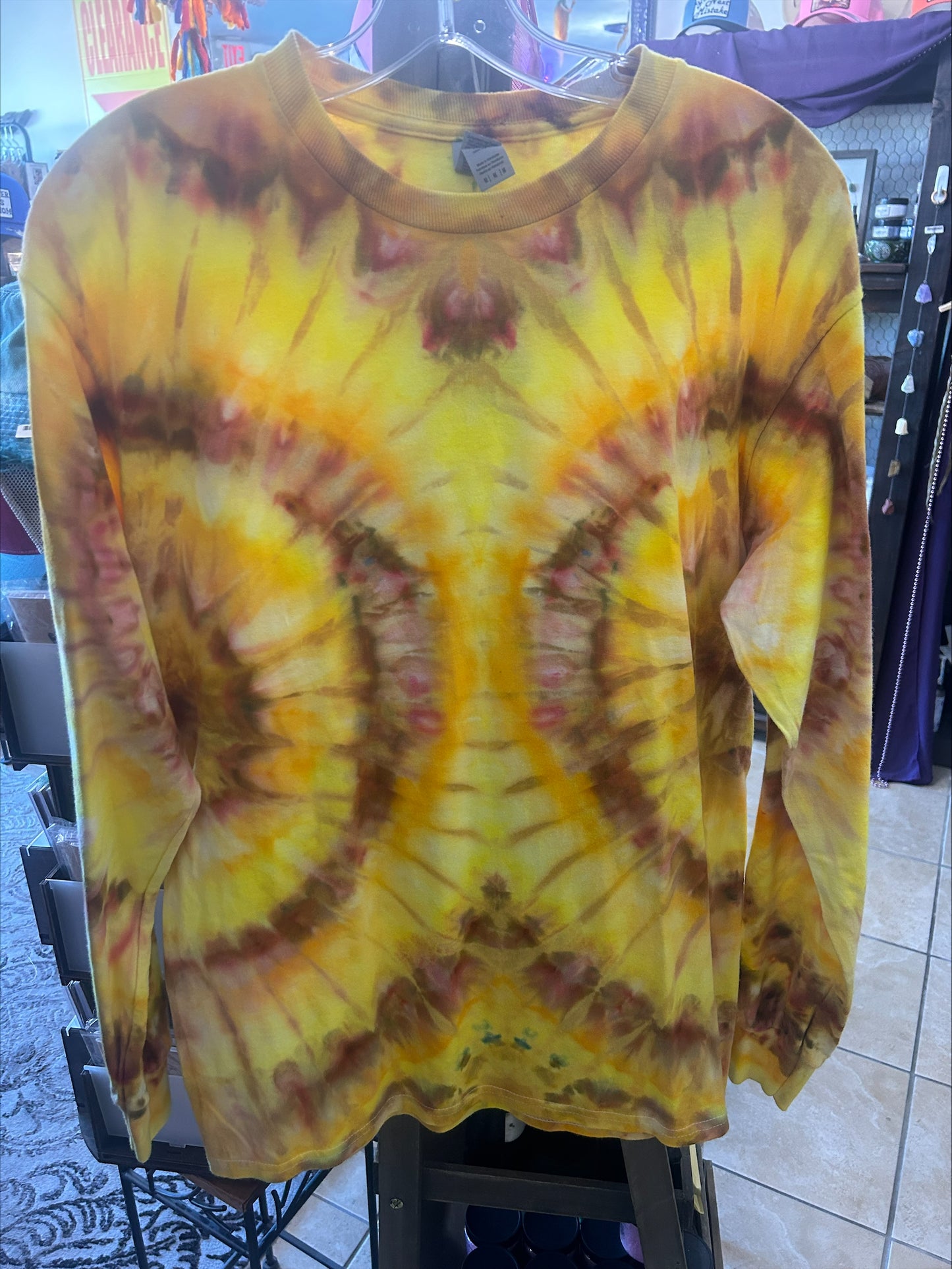 Tie Dye Long-Sleeved T-Shirt-Size Medium