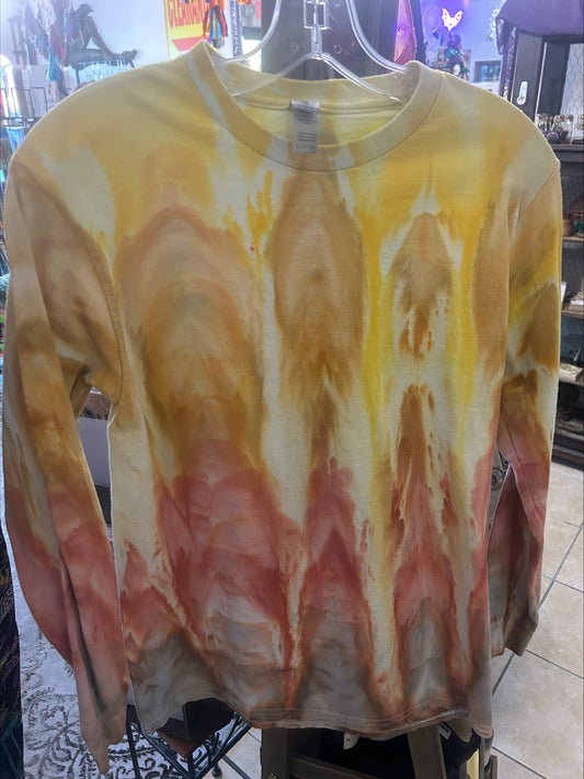 Tie Dye Long-Sleeved T-Shirt-Size Small