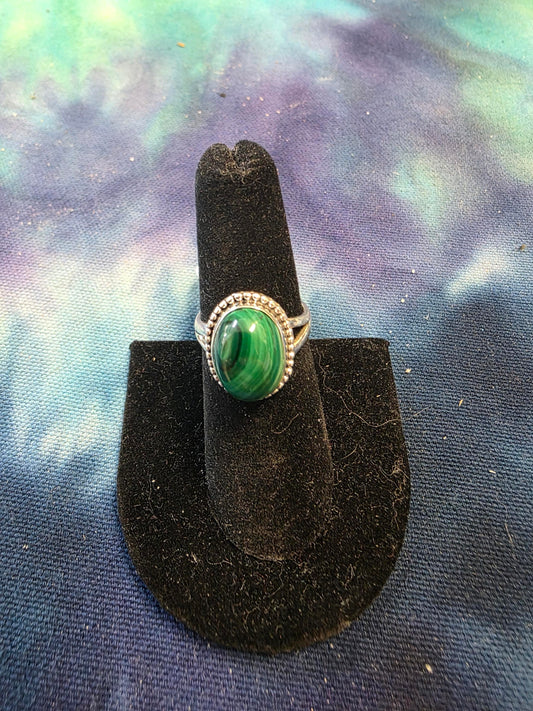 Malachite Sterling Silver Ring