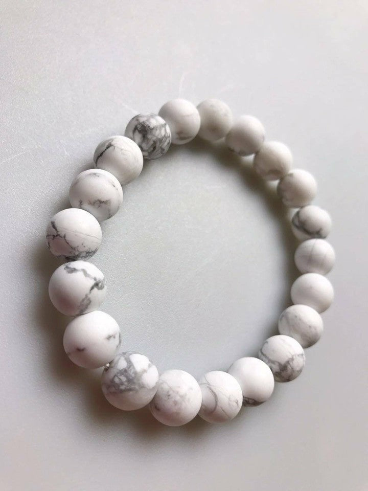 Matte Howlite Stone Bracelet 8mm
