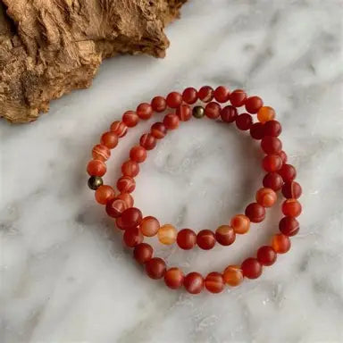 Matte Red Agate Stone Bracelet 8mm