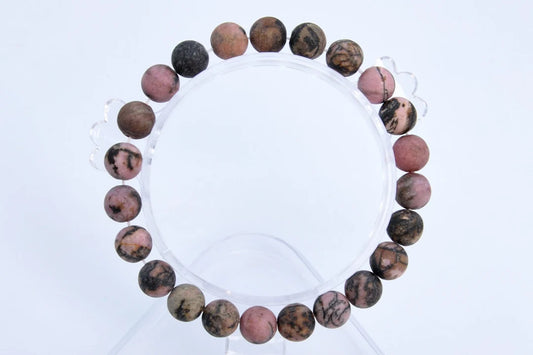 Matte Rhodonite Stone Bracelet 8mm