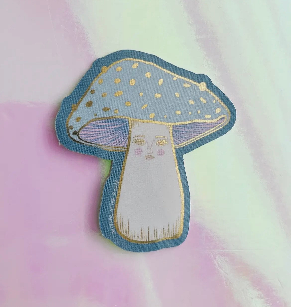 Lady Mushroom Glossy Metallic Sticker