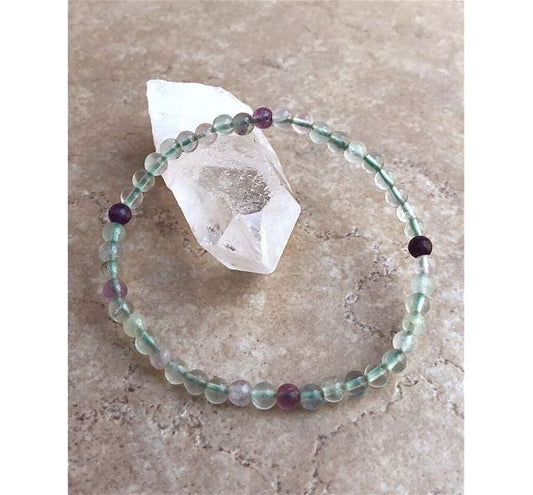 Rainbow Fluorite Stone Bracelet 4mm