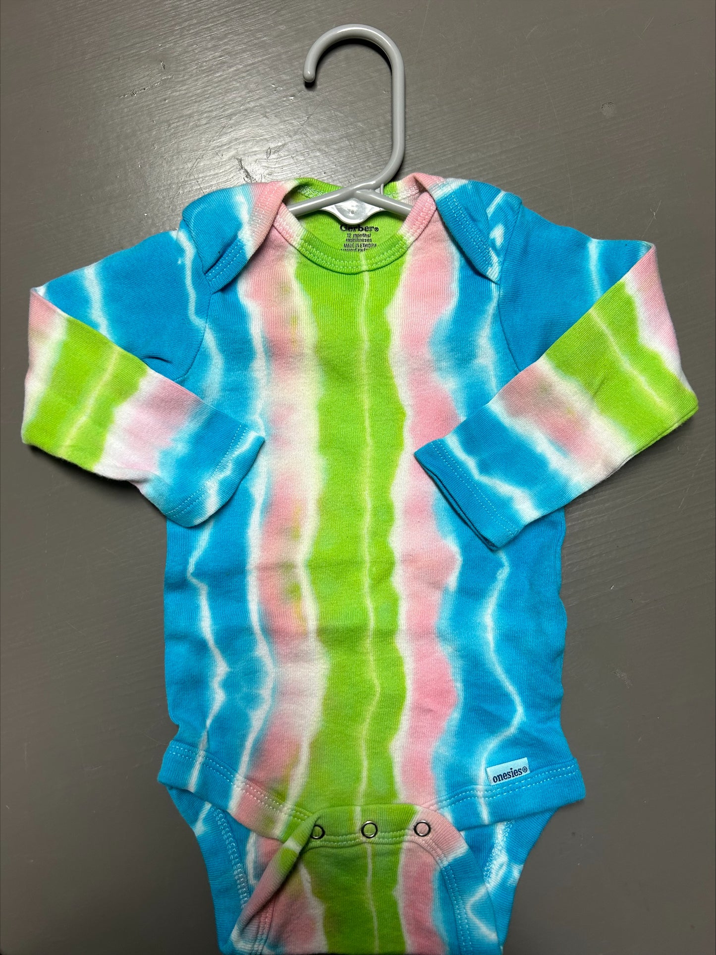 Tie Dye Long-Sleeved Onesie-Size 12 months