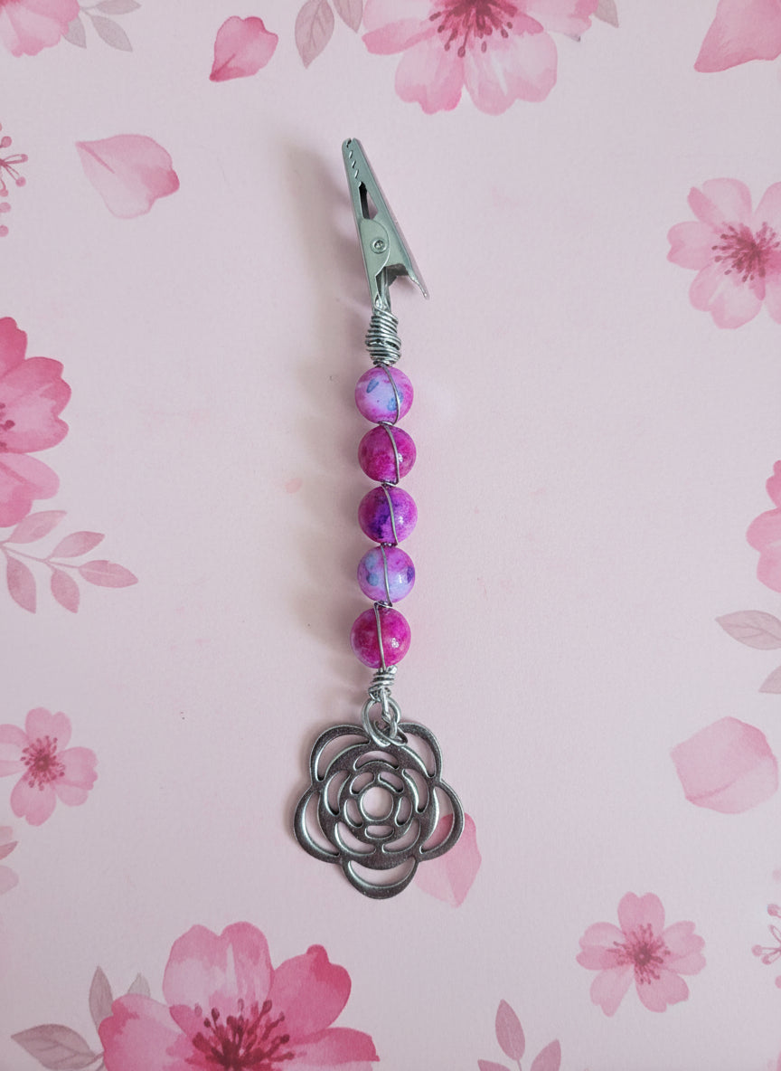 Pink Flower Smoking Clip
