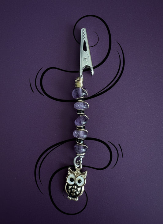Amethyst Owl Smoking Clip