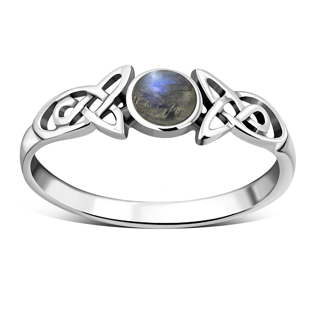 Labradorite, Celtic Trinity Sterling Silver Ring