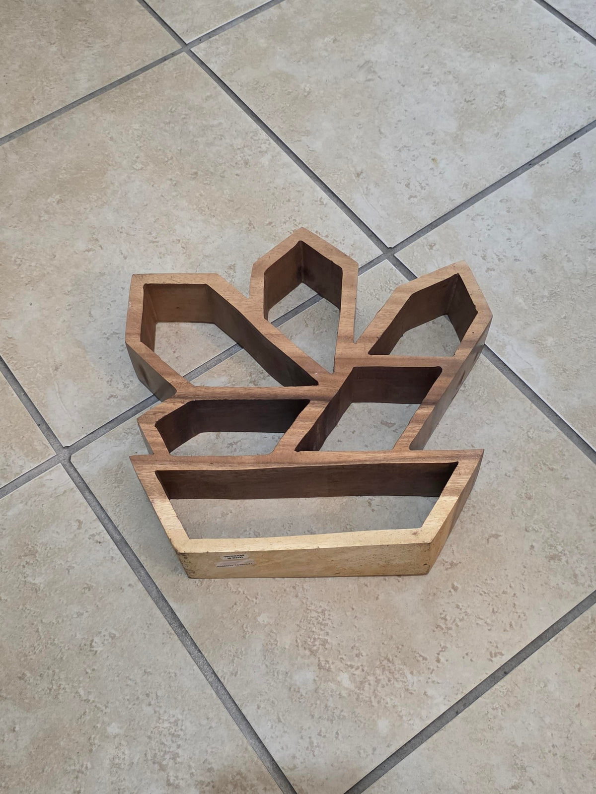 Wooden Crystal Cluster Shaped Shelf