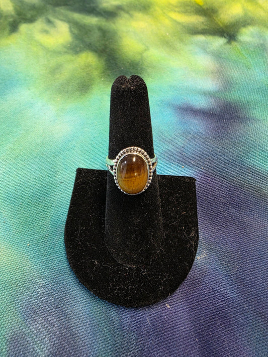 Golden Tiger's Eye Sterling Silver Ring