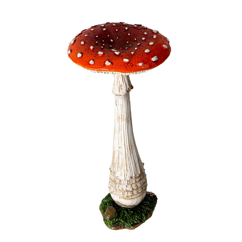 Hand Painted Red and White Mushroom Toadstool Statue