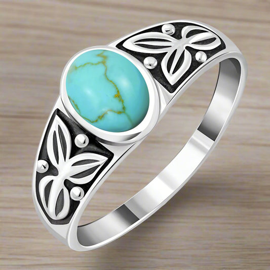 Turquoise Native American Style, Sterling Silver Ring