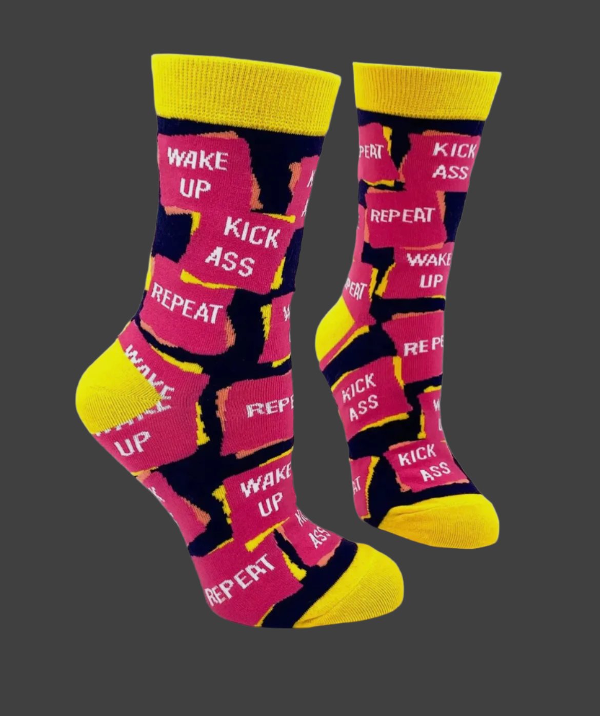 Wake Up Kick Ass Repeat, Women's Socks