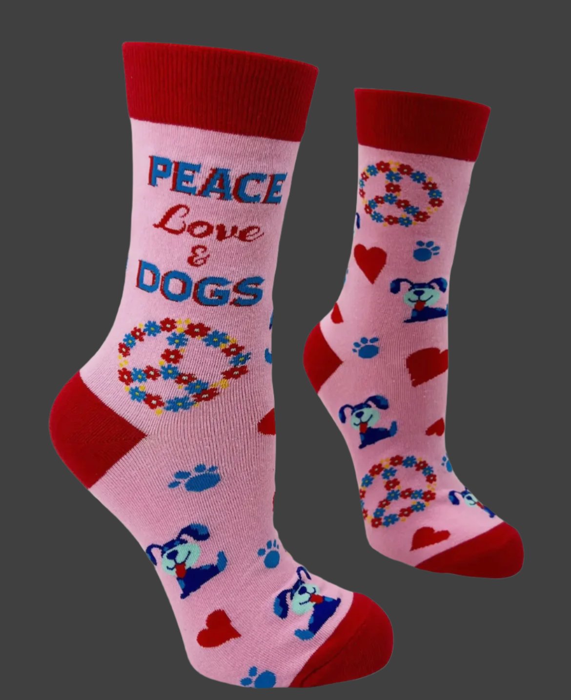 Peace, Love, And Dogs, Women's Socks