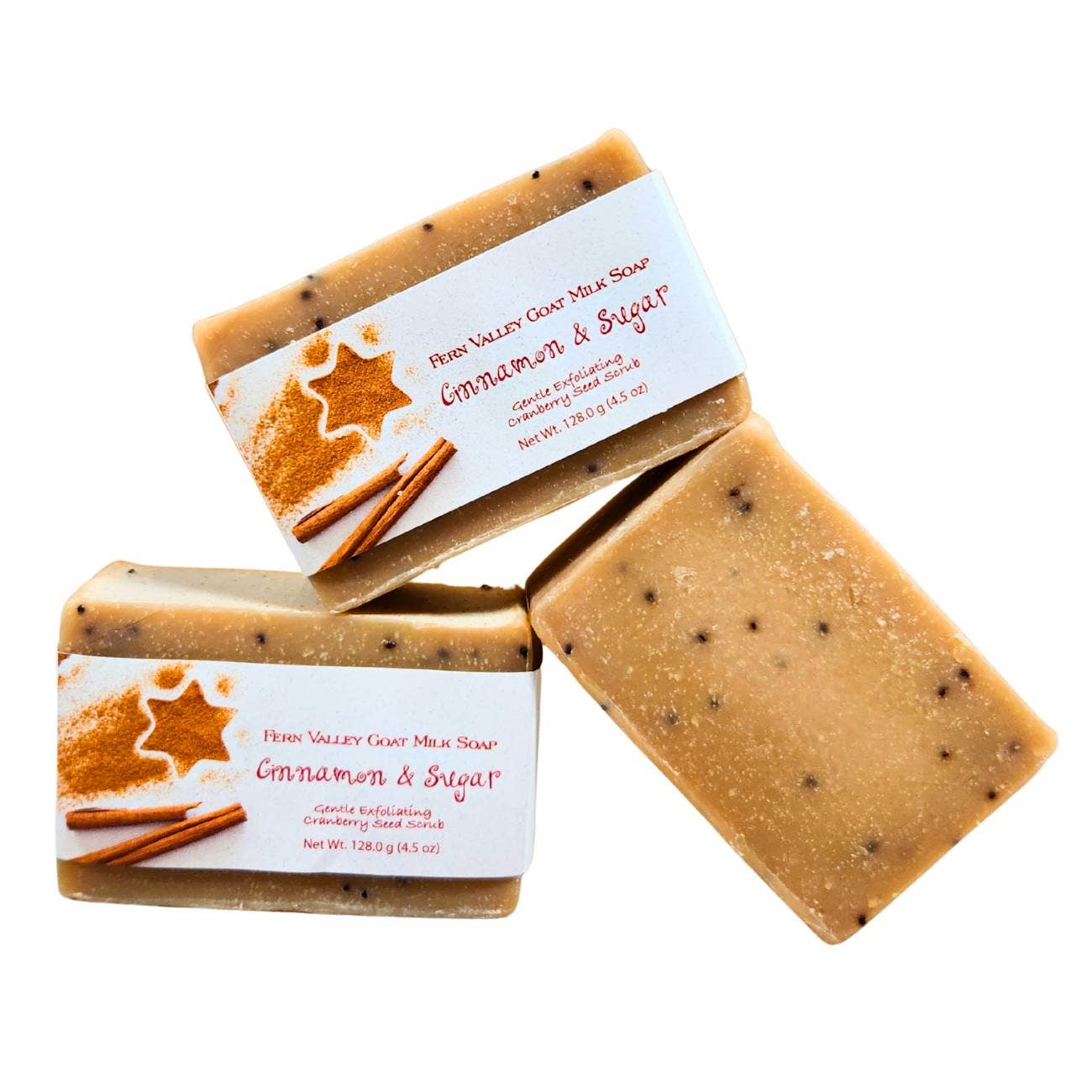 Natural Goat Milk Soap | Exfoliating Scrub | Cinnamon Sugar Cranberry Seed