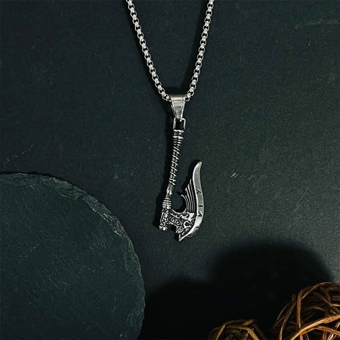 Vintage Viking Mythology Axe Pendant Necklace