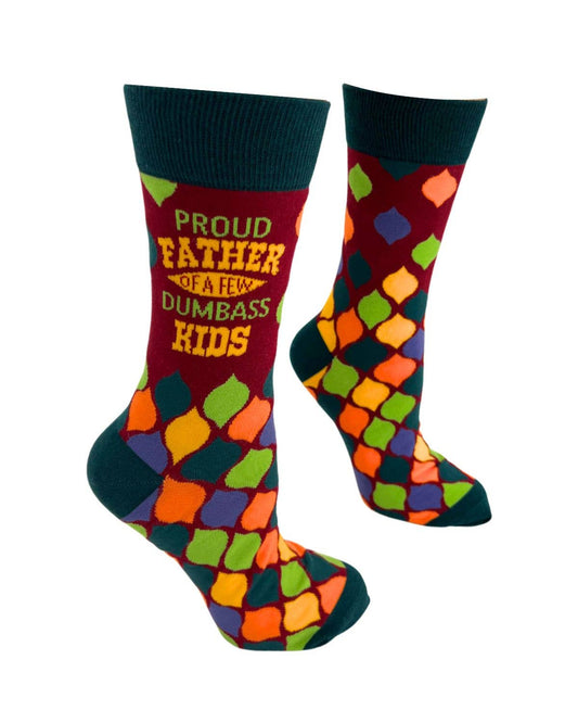 Proud Father of a Few Dumbass Kids Men's Novelty Crew Socks