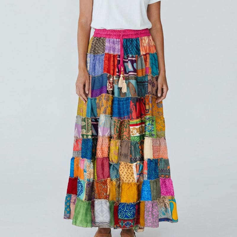 Long Patchwork Skirt