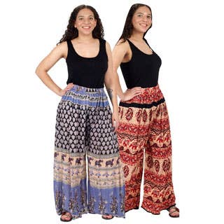 Crinkle Rayon Sheer Pants
