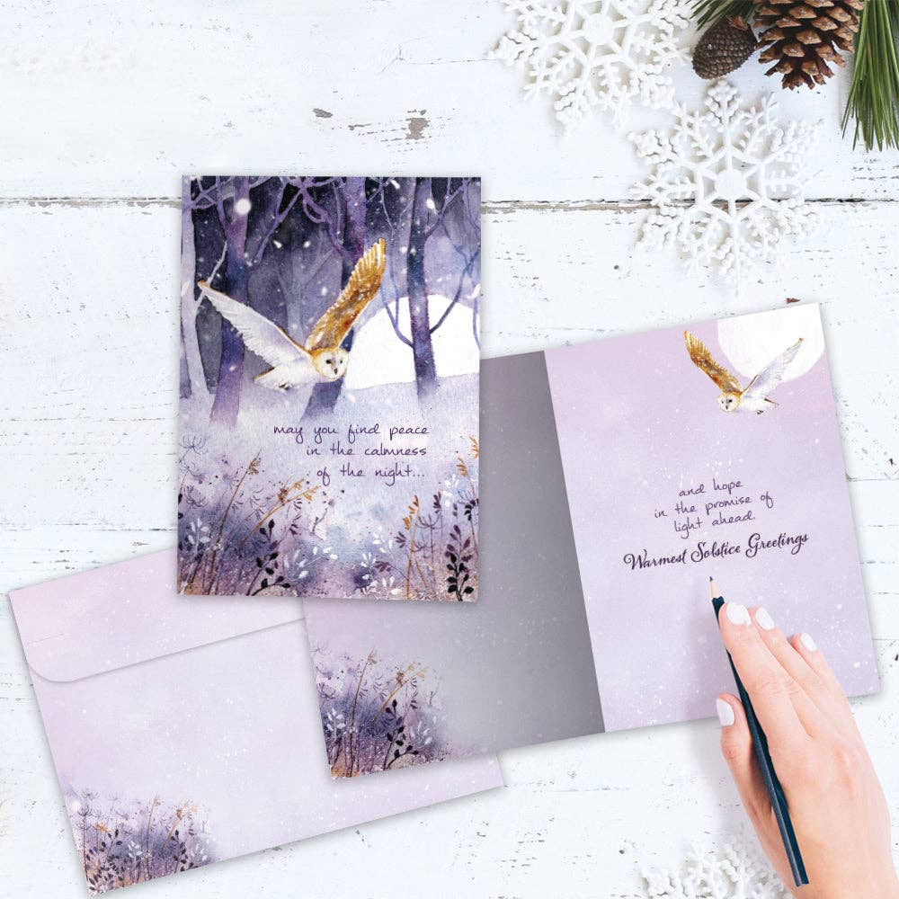 Owl Calmness Solstice Greeting Card