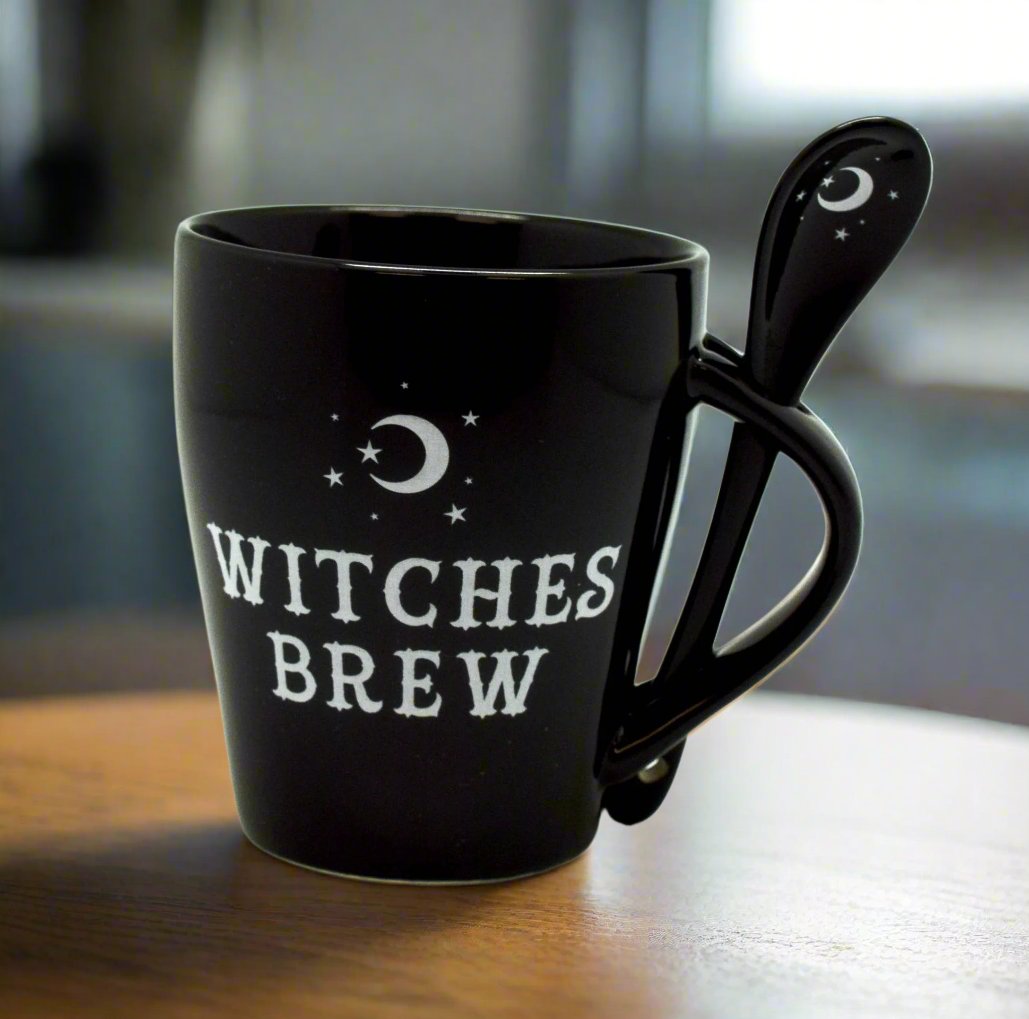 Witches Brew Ceramic Mug and Spoon Set