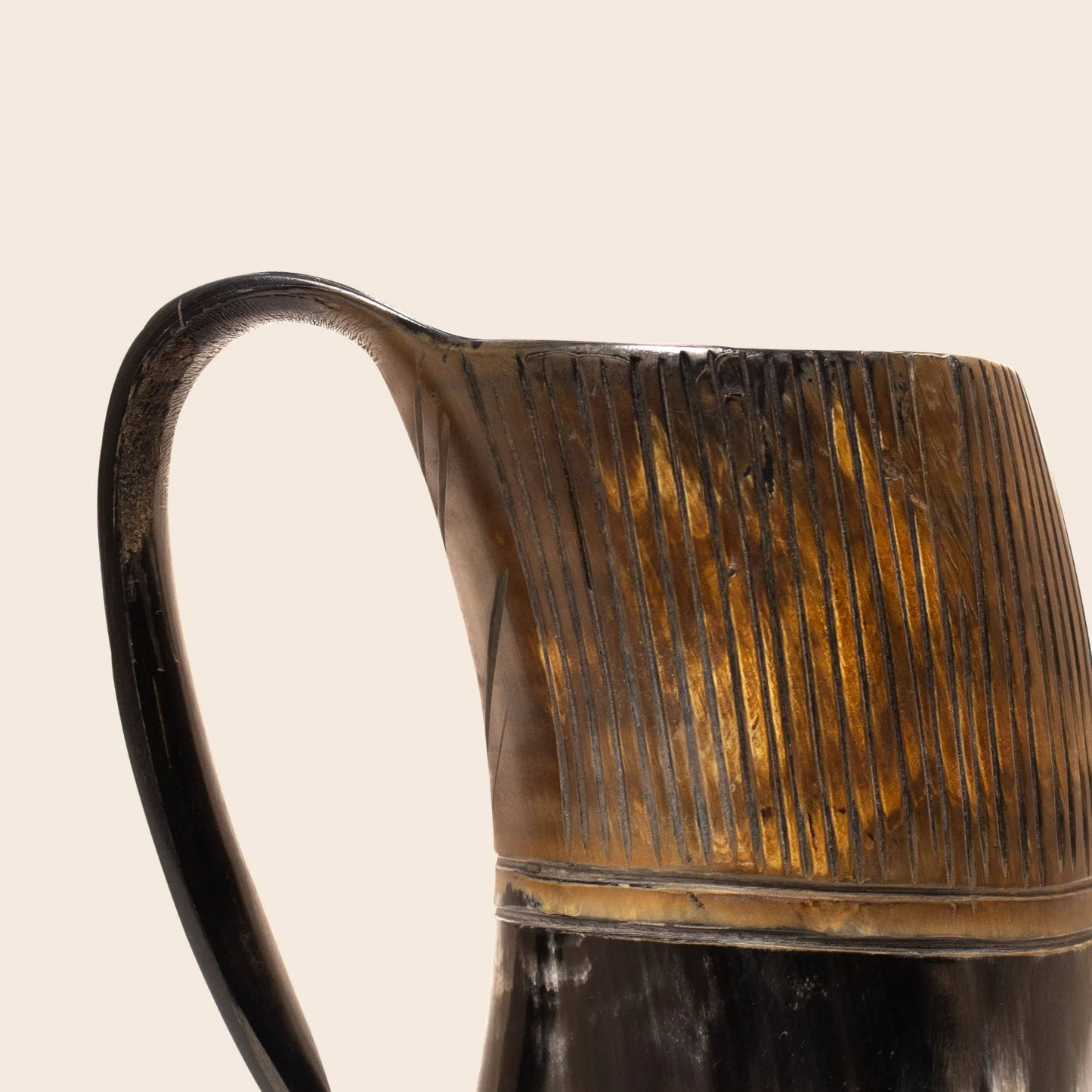 Horn Whiskey Mugs - Holds Upto 6.5 oz, Striped