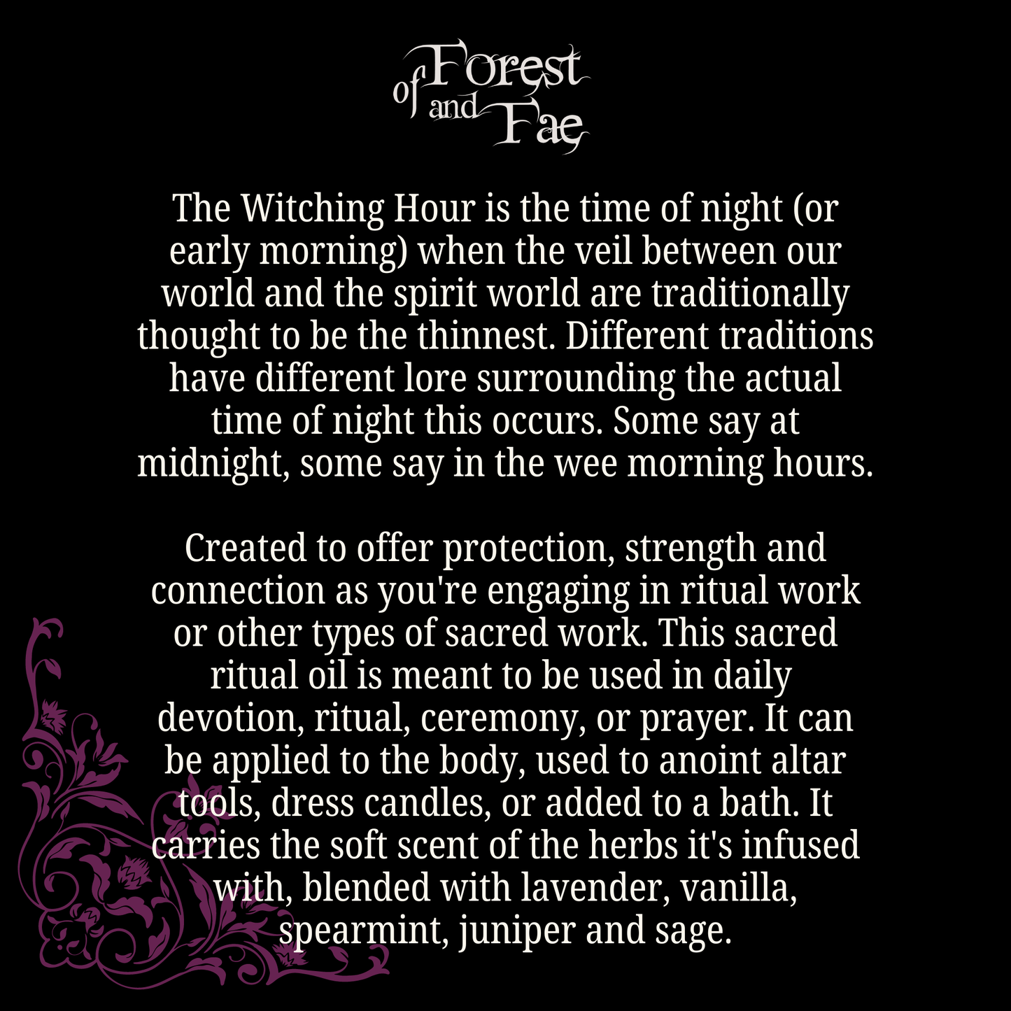 Witching Hour Sacred Ritual Oil • Herb Infused Altar Oil