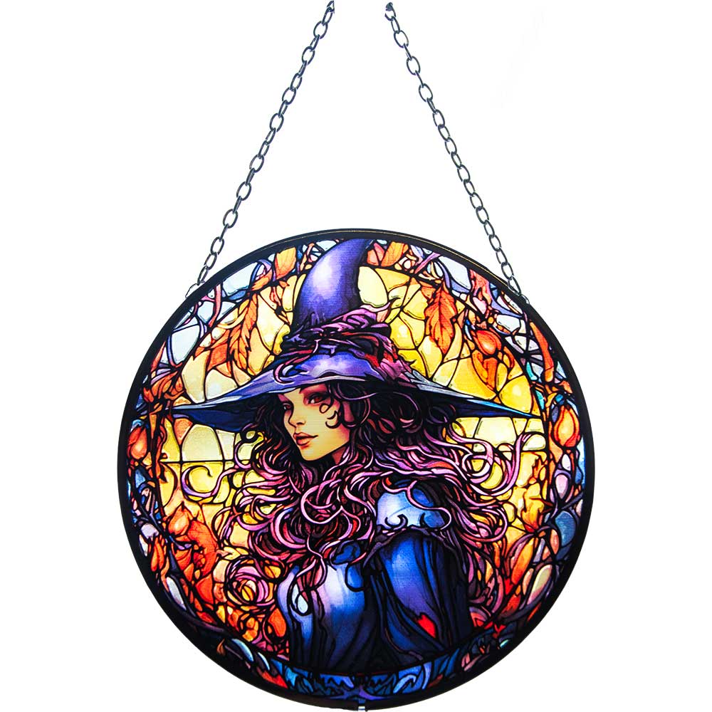 Glass Suncatcher 6in - Mystical Witch