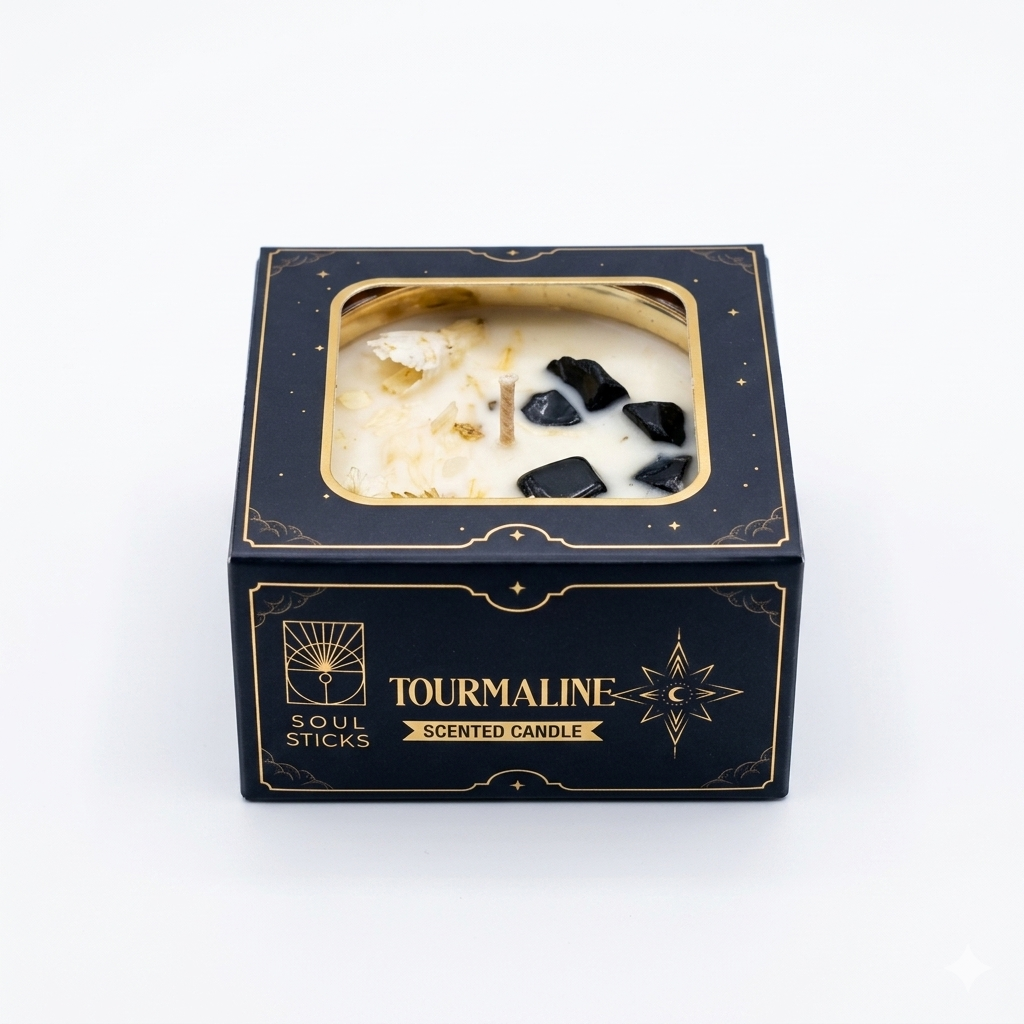 Tourmaline Crystal Smudge Candle