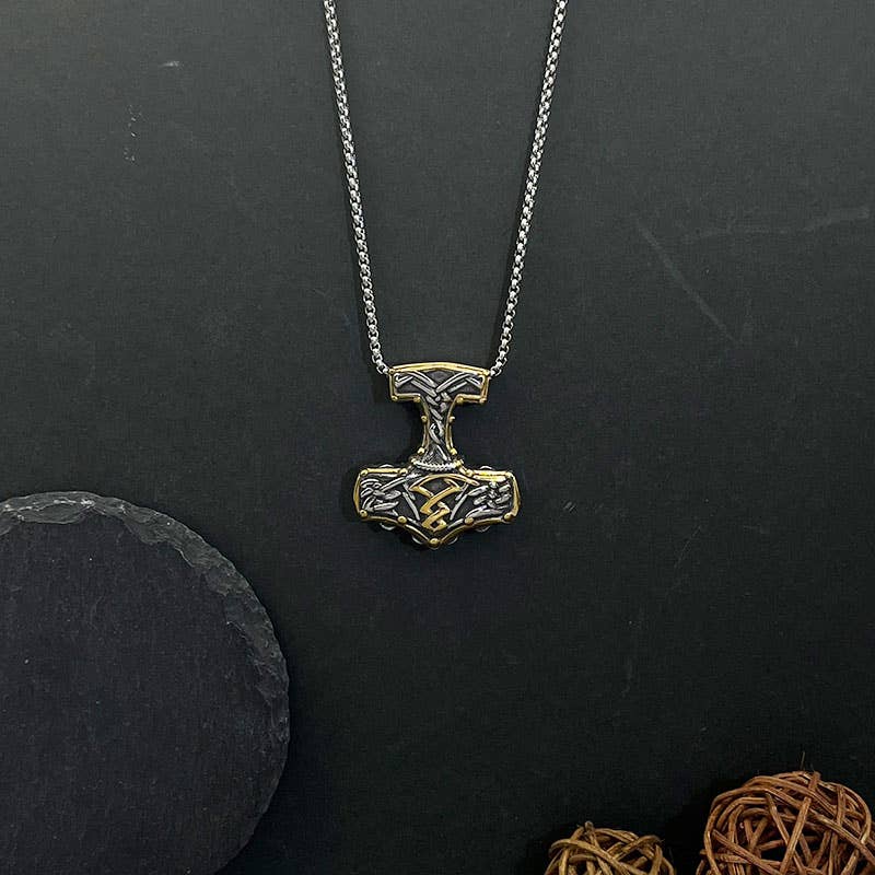 Vintage Viking Thor's Hammer Pendant Necklace