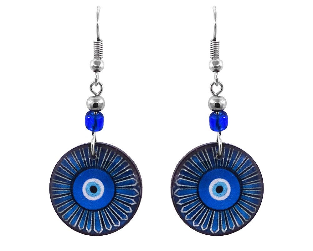 Acrylic Evil Eye Nazar Dangle Earrings