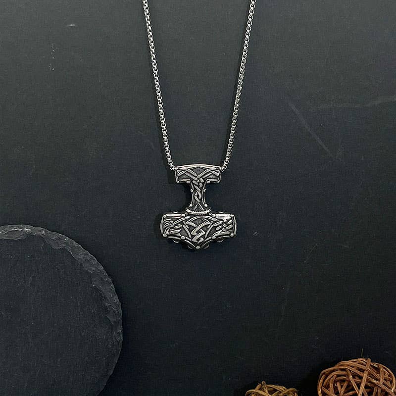 Vintage Viking Thor's Hammer Pendant Necklace