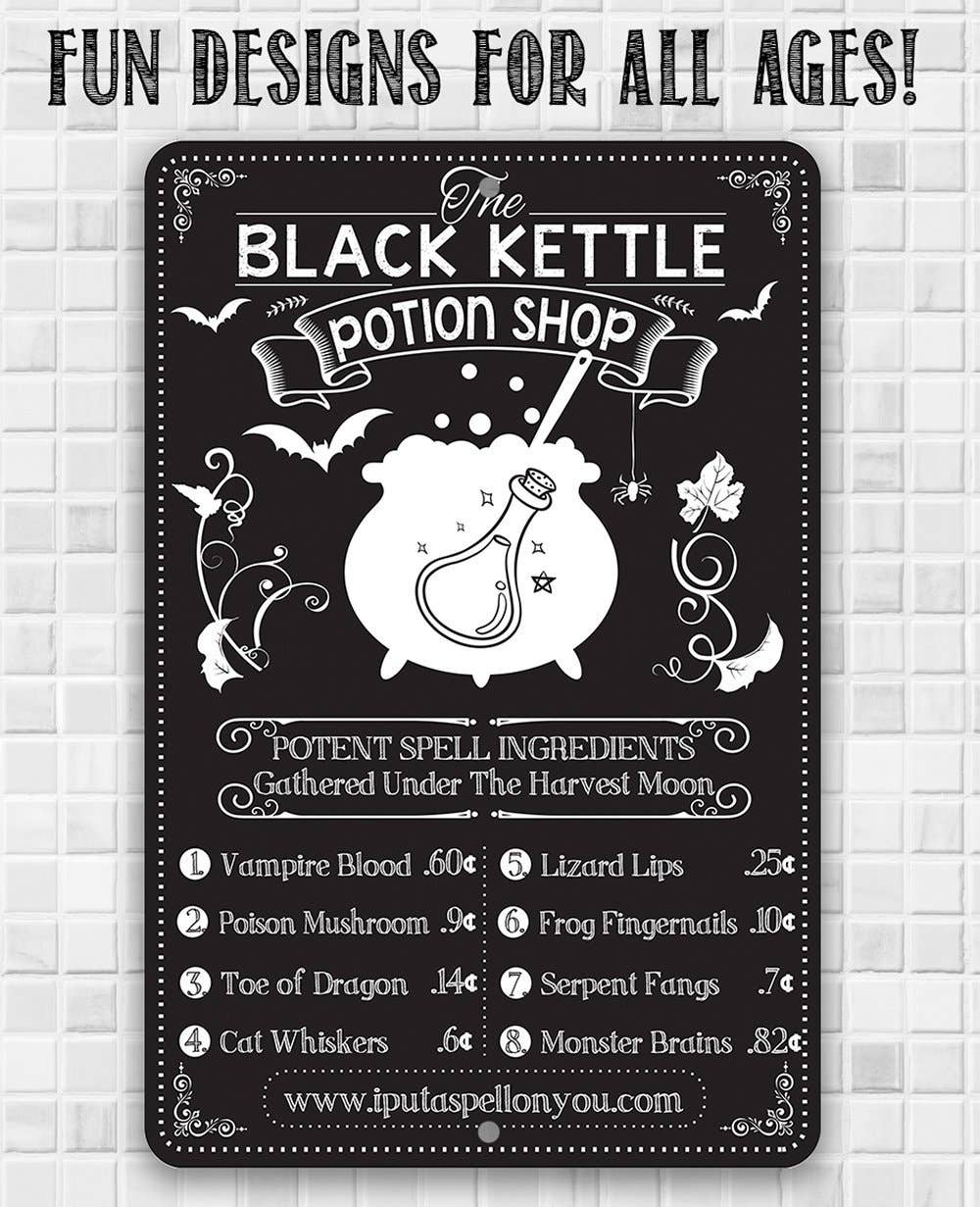 Black Kettle Potion Shop - Metal Sign