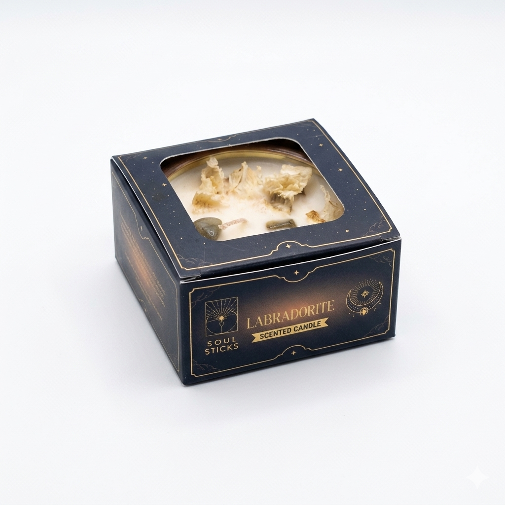 Labradorite Crystal Smudge Candle