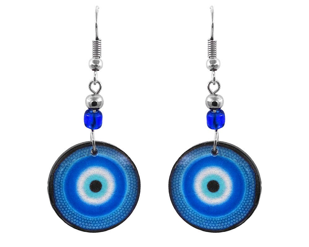Acrylic Evil Eye Nazar Dangle Earrings