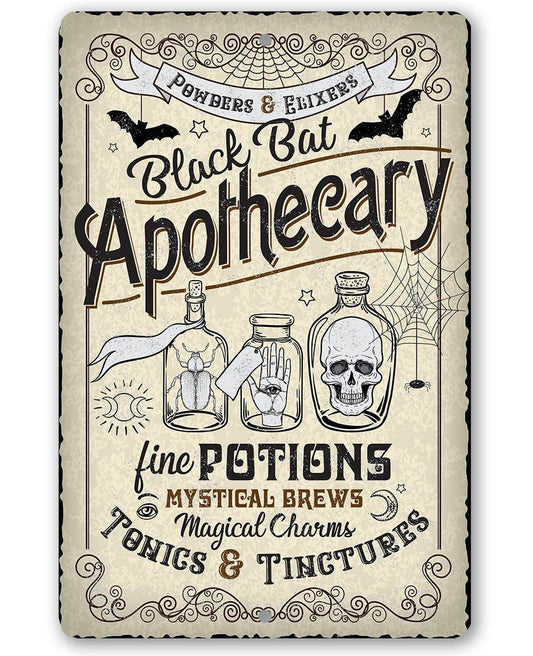 Black Bat Apothecary - Metal Sign