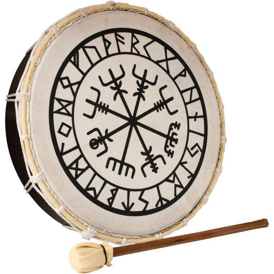 Large Runic Symbols Drum with Mallet