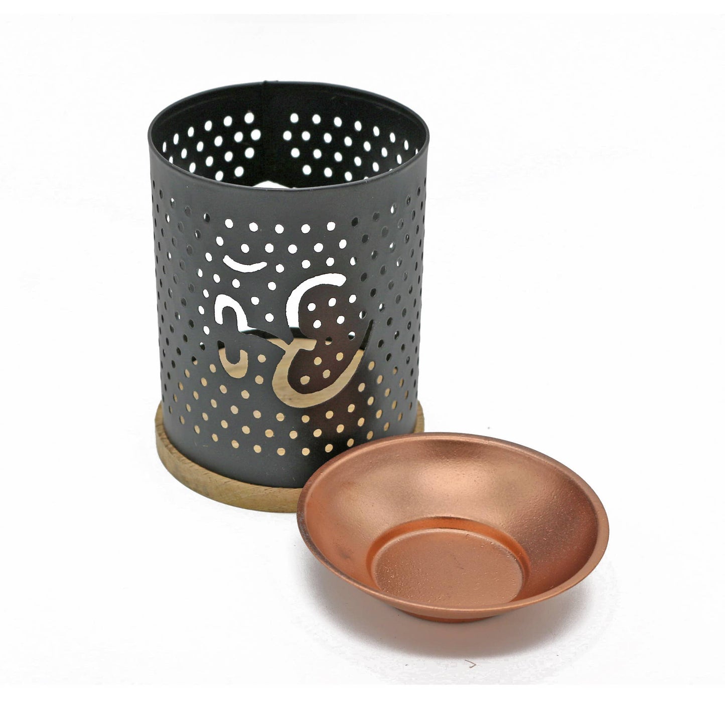 Brass Oil Burner w/ Mesh + Candle Opening: OM
