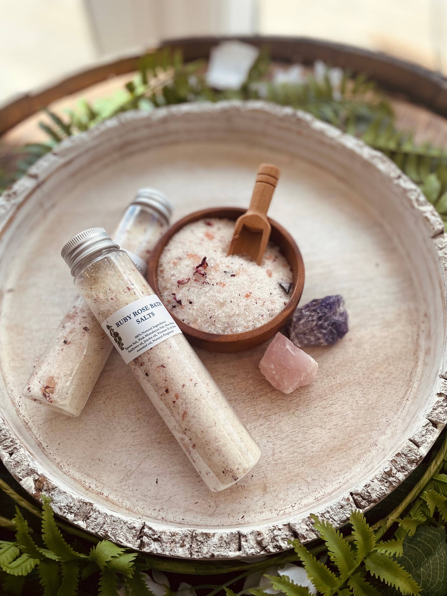 Ruby Rose Herbal Bath Salt Tubes