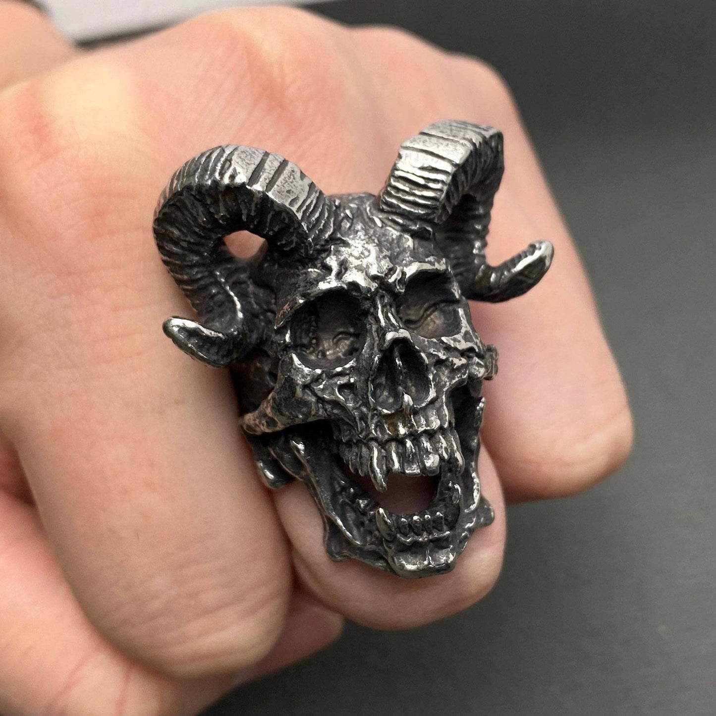 Men's Stainless Steel Demon Skull Ring