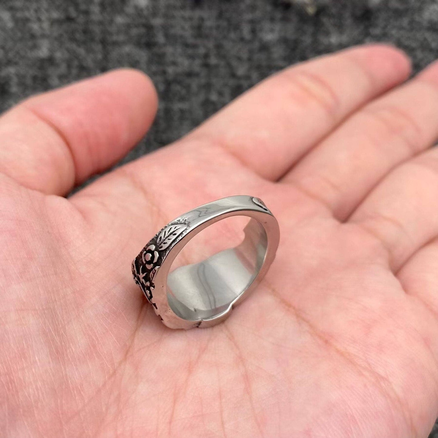 Mushroom In The Jungle Stainless Steel Ring