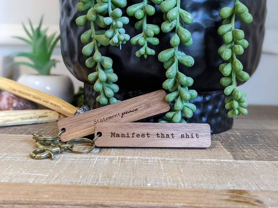 Wooden Manifest Keychain