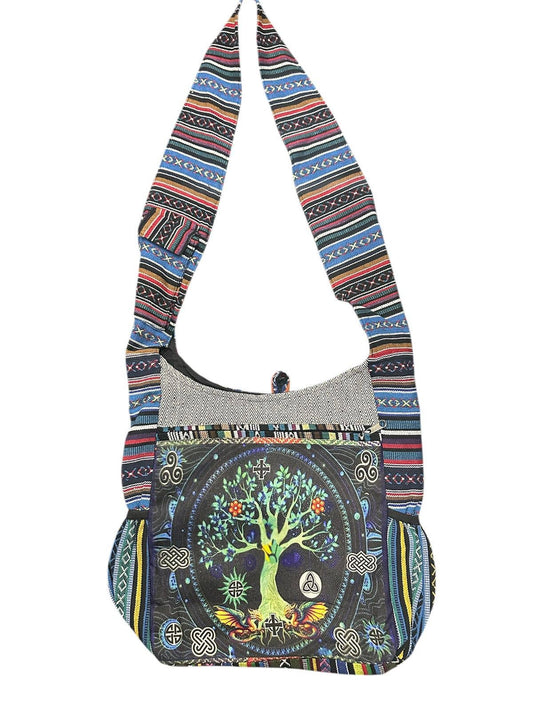 Cotton Side Pocket Celtic Dragon Tree of Life Bag