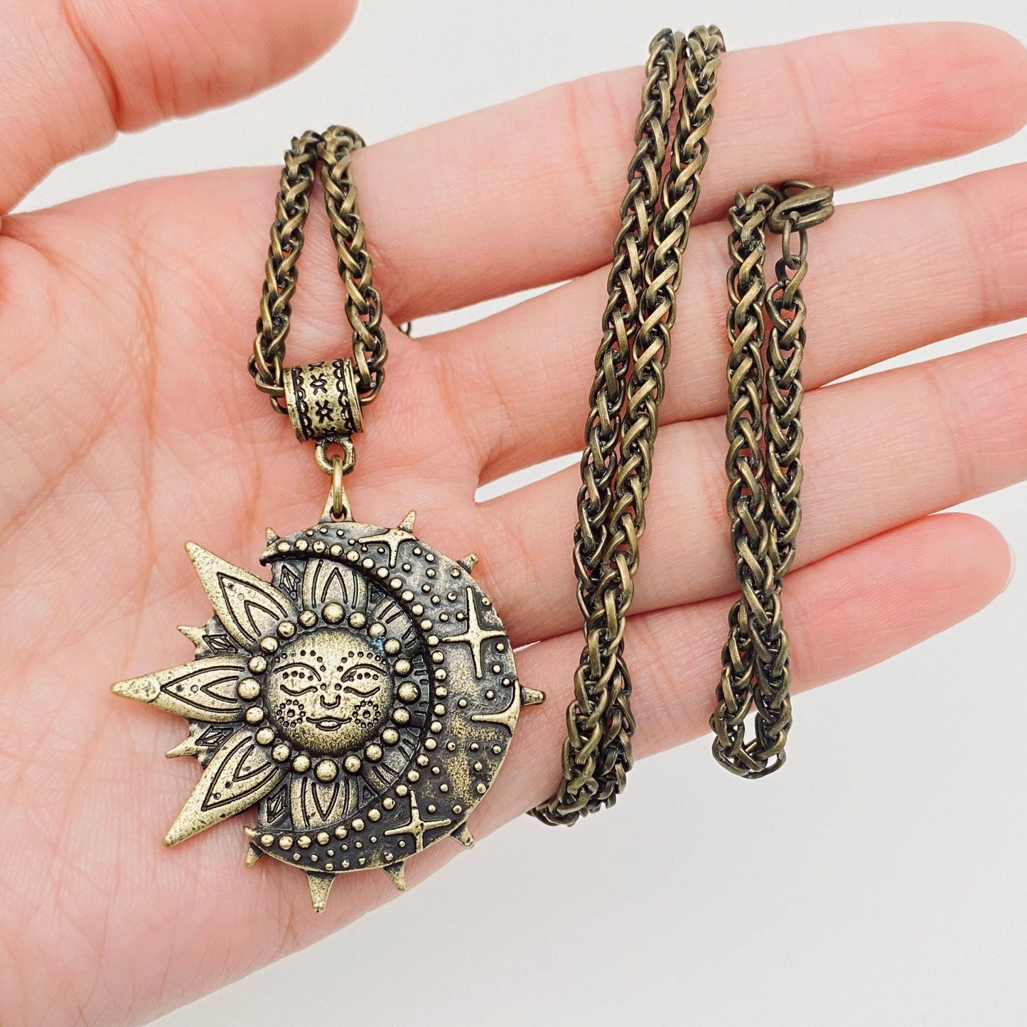Sun Moon Pendant Necklace
