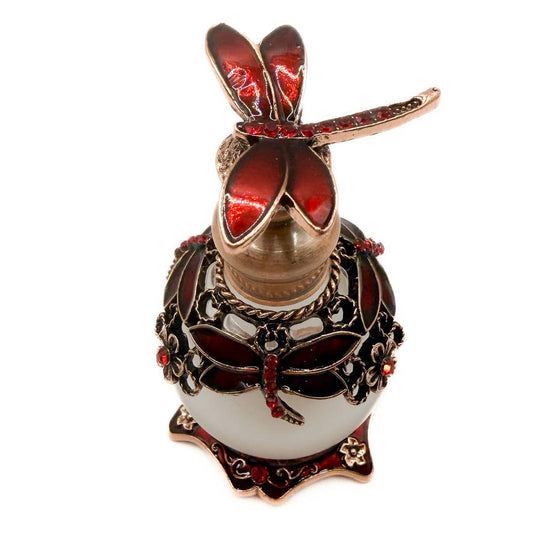 Perfume Bottle - 15ml Round Red Dragonfly