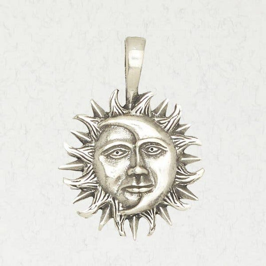 Pewter Pendant Necklace - Sun & Moon