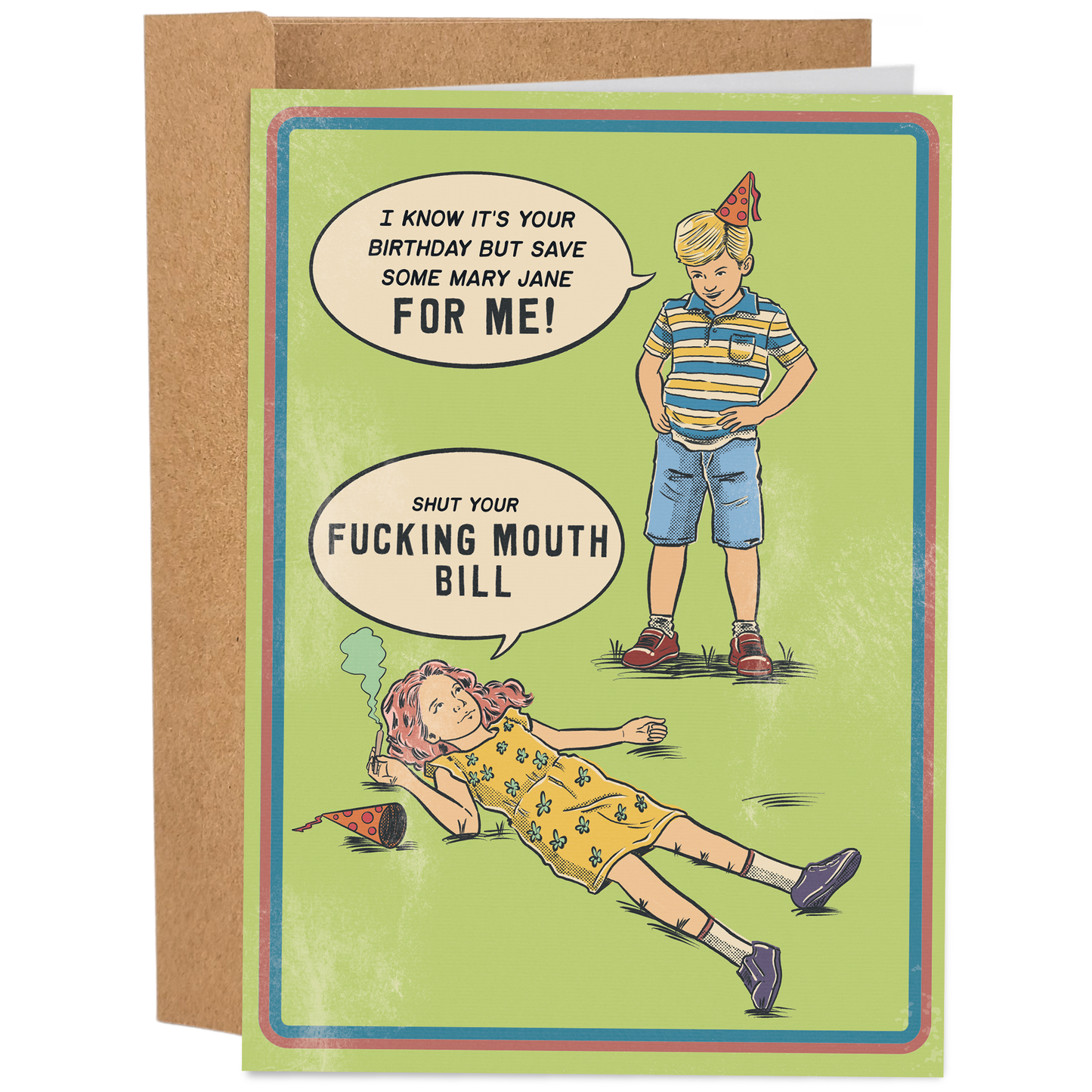 Save Some Mary Jane For Me Birthday Card - 70's Vintage Marijuana Weed Card - Funny Birthday Card