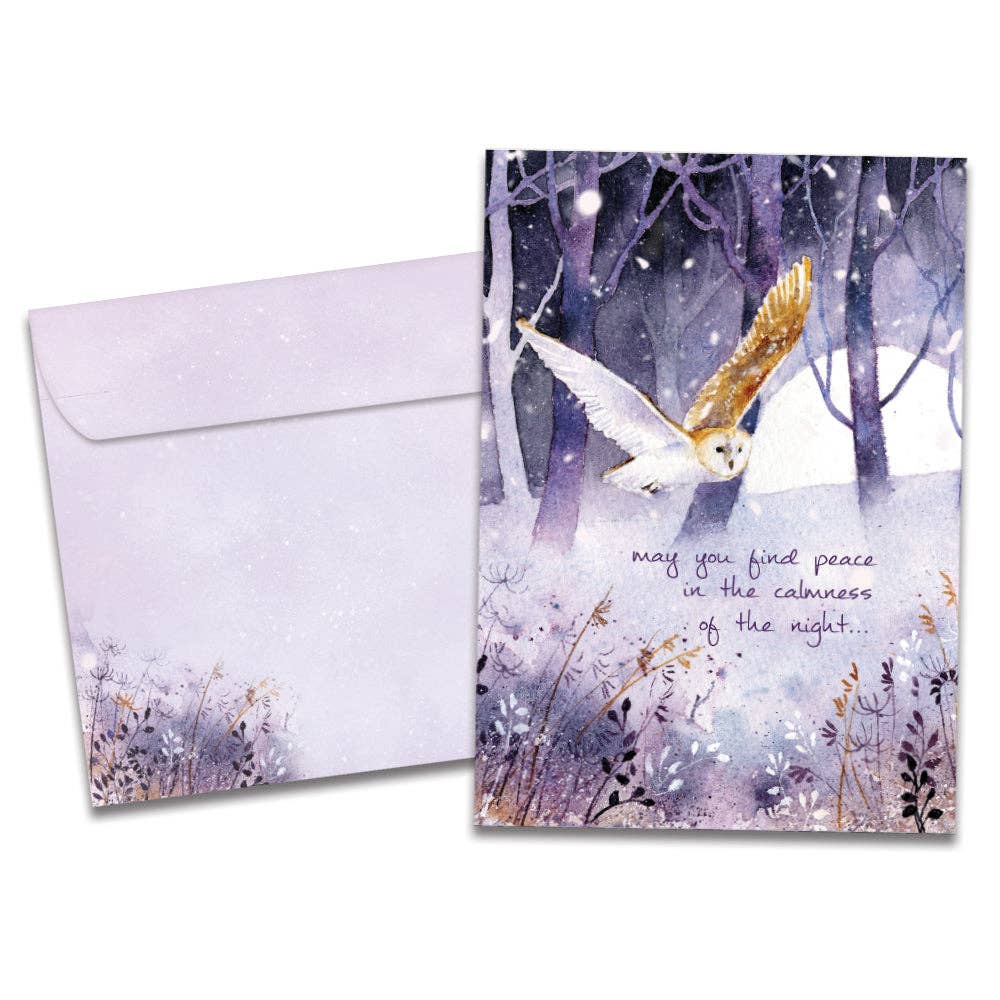 Owl Calmness Solstice Greeting Card