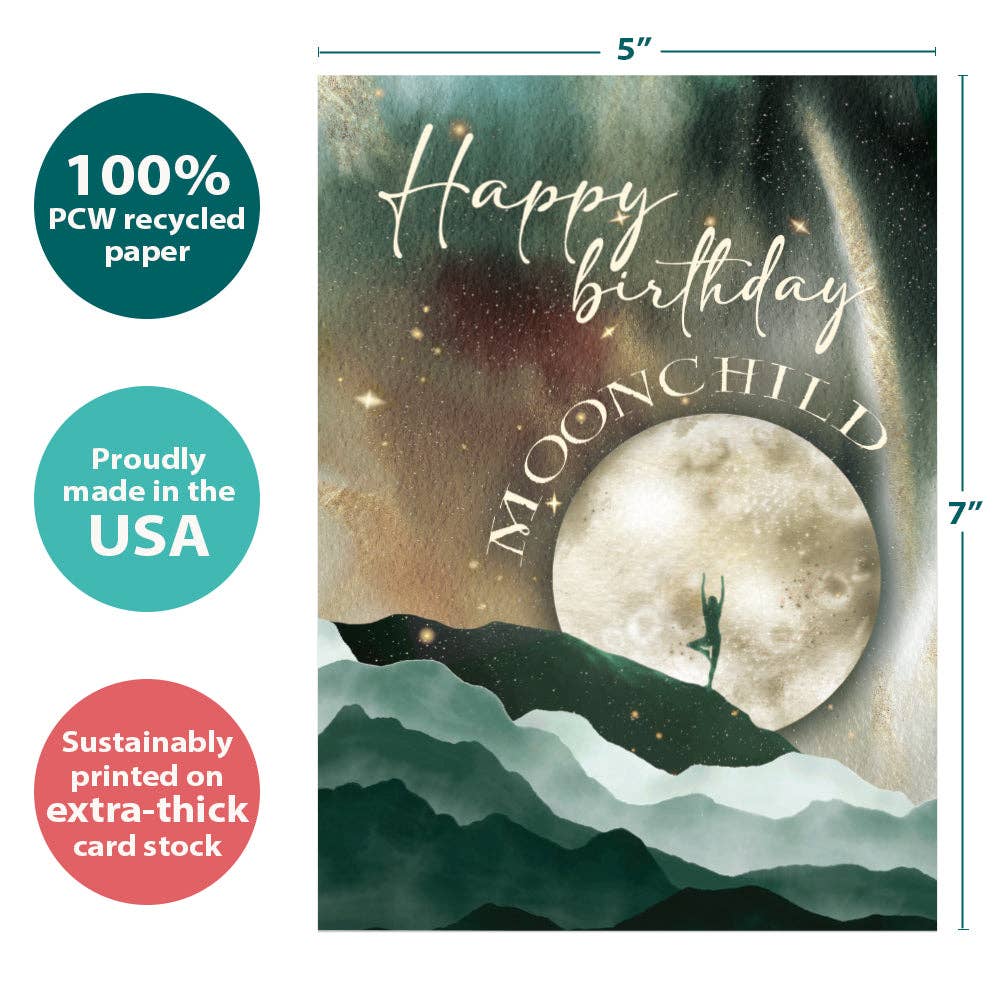 Moon Child Birthday Greeting Card